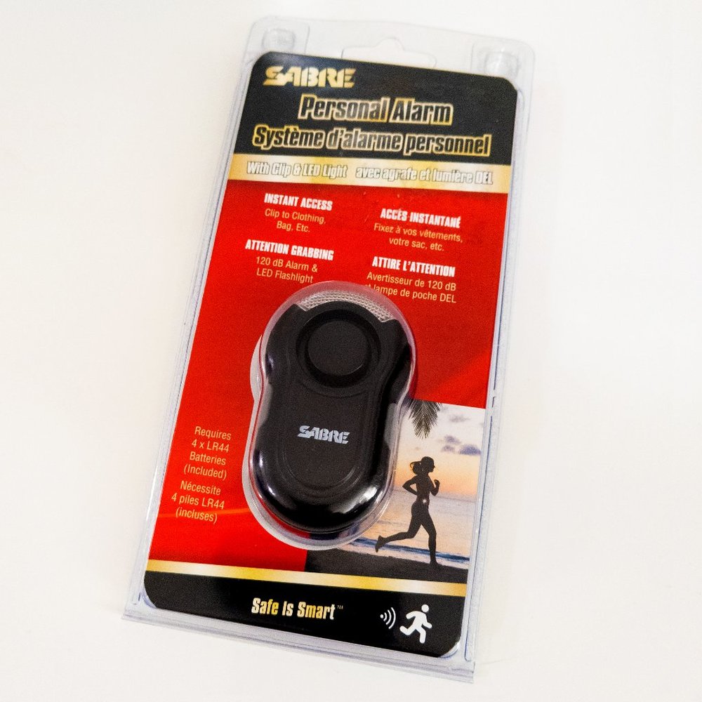 SABRE Personal Alarm / Clip LED Light 120db Alarm / Safety Weatherproof Running